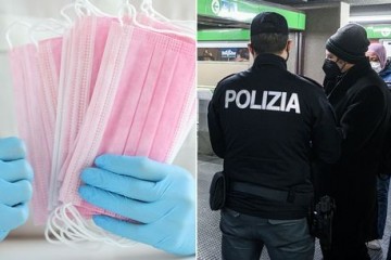 Итальянской полиции выдали розовые защитные маски