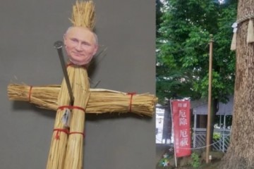 В японских храмах появились куклы Путина